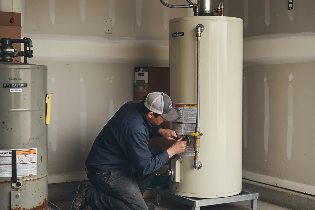 Water heater and shutoff valve replacement in Shelby